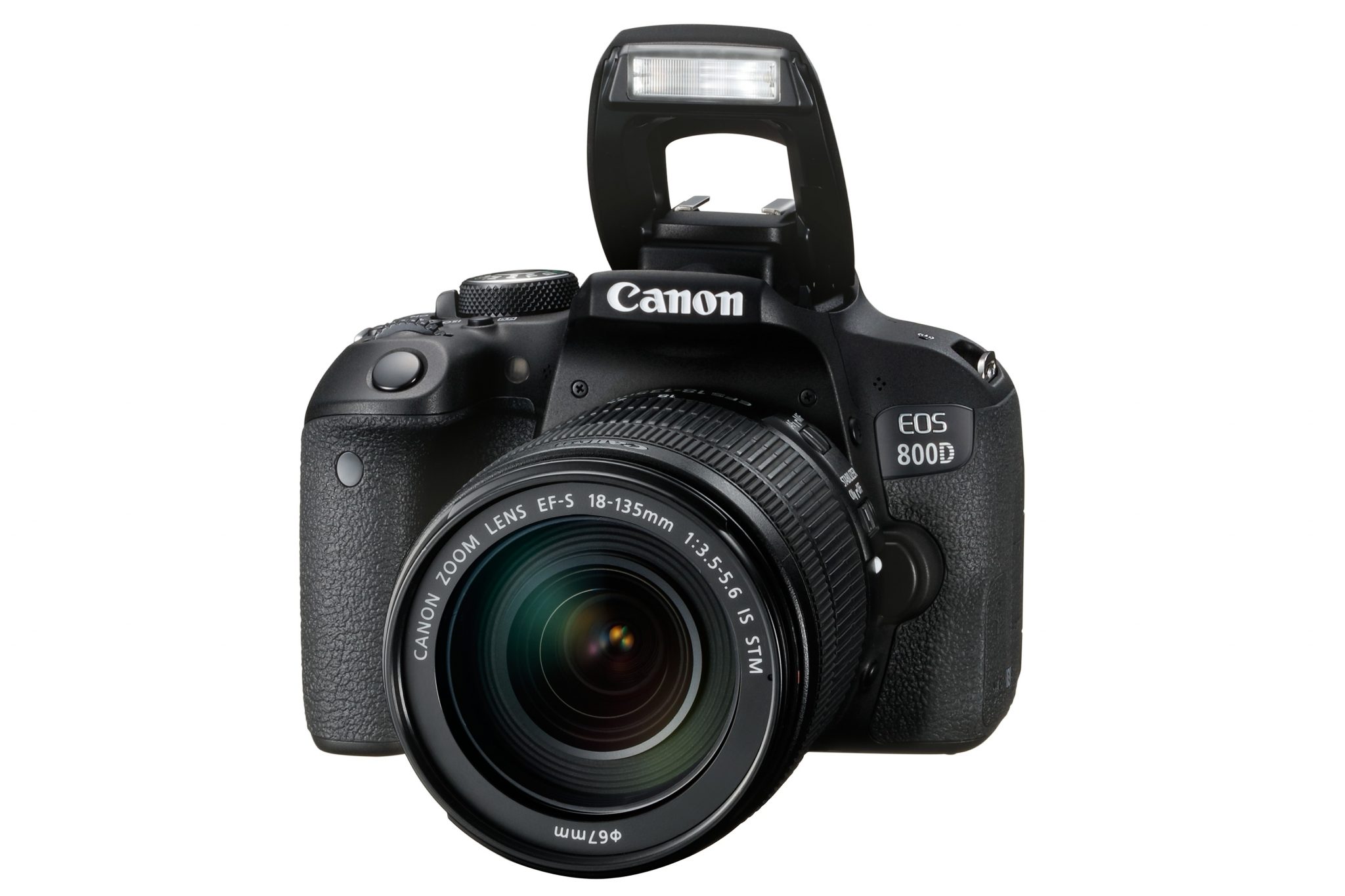Canon EOS 800D mit aufgeklapptem Blitz