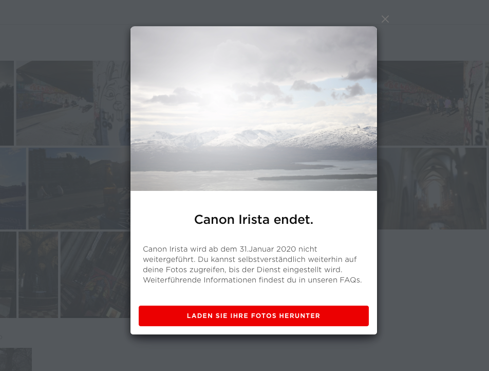 Canon Irista wird eingestellt