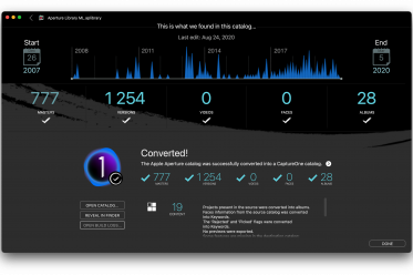 Bildschirmfoto Statusbericht Avalanche for Capture One 1.0